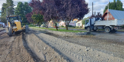 Avanza el programa de adoquinado en Trevelin.