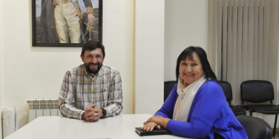 Intendente Héctor Ingram junto a la diputada Norma Arbilla.