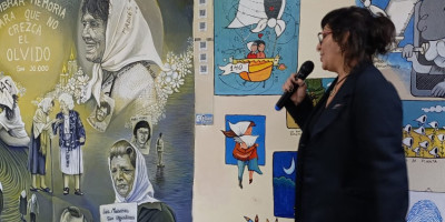 Presentación del mural Nudo en la Garganta.